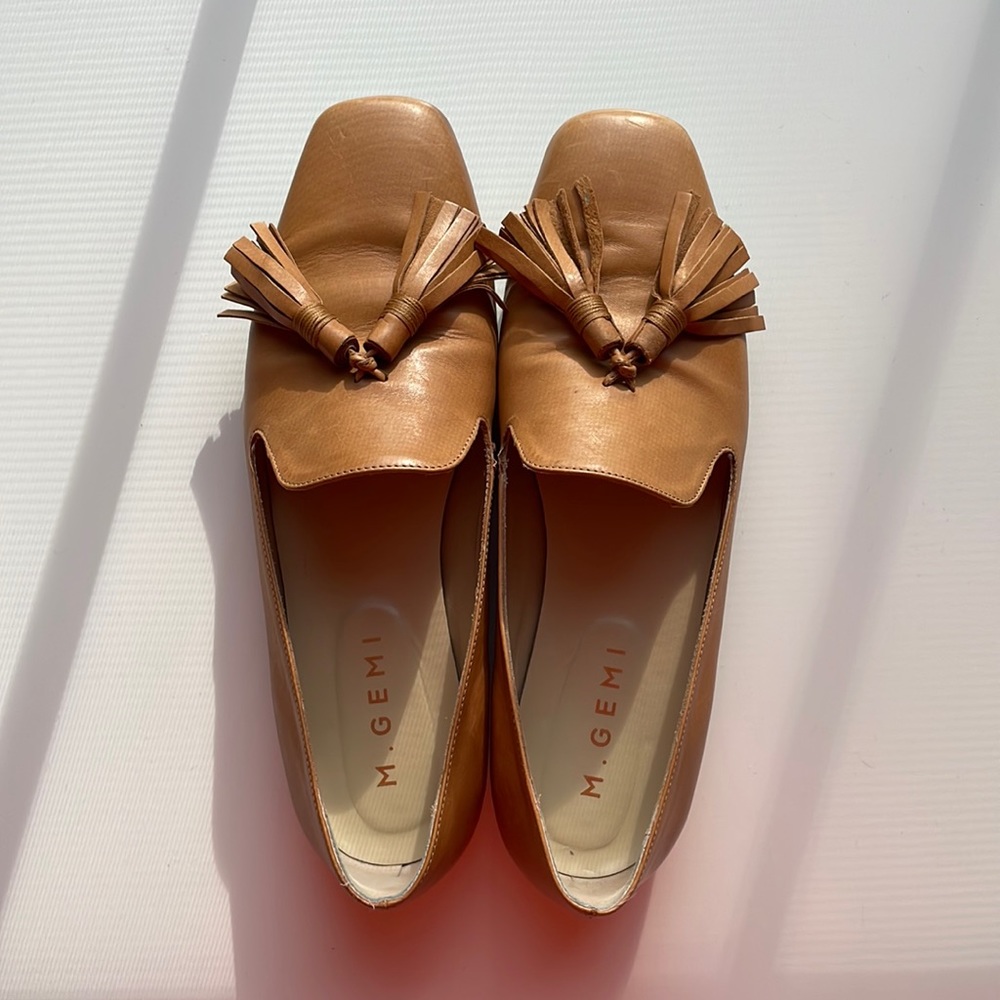 Leather loafer flats